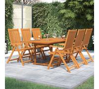 vidaXL 7 Piece Garden Dining Set Solid Wood Acacia 150-200 cm