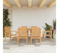 vidaXL 7 Piece Garden Dining Set Solid Wood Teak
