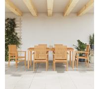 vidaXL 7 Piece Garden Dining Set Solid Wood Teak