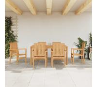 vidaXL 7 Piece Garden Dining Set Solid Wood Teak