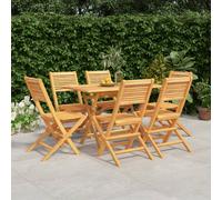 vidaXL 7 Piece Garden Dining Set Solid Wood Teak