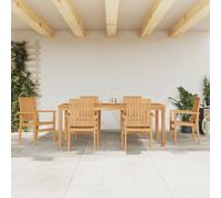 vidaXL 7 Piece Garden Dining Set Solid Wood Teak