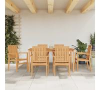 vidaXL 7 Piece Garden Dining Set Solid Wood Teak
