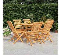 vidaXL 7 Piece Garden Dining Set Solid Wood Teak