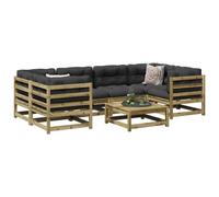 Garden Sofa Set 7 Piece Outdoor Sofa Set Corner Sofa Solid Wood Pine vidaXL