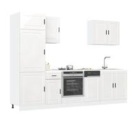 vidaXL 7 Piece Kitchen Cabinet Set Porto High Gloss White Engineered Wood