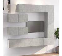 (Concrete grey, 30.5 x 30 x 110 cm (L x W x H)) vidaXL TV Cabinet Set 4 Piece Engineered Wood Indoor Media Unit Multi Colours