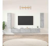 vidaXL 7 Piece TV Cabinet Set Concrete Grey Engineered Wood