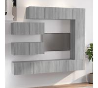 vidaXL 7 Piece TV Cabinet Set Grey Sonoma Engineered Wood