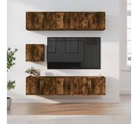 vidaXL 7 Piece TV Cabinet Set Smoked Oak Engineered Wood