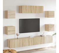 vidaXL 7 Piece TV Cabinet Set Sonoma Oak Engineered Wood