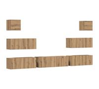 vidaXL 7 Piece TV Cabinet Set Wall-mounted Artisan Oak Engineered Wood