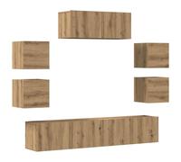 vidaXL 7 Piece TV Cabinet Set Wall-mounted Artisan Oak Engineered Wood
