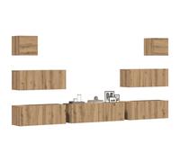 vidaXL 7 Piece TV Cabinet Set Wall-mounted Artisan Oak Engineered Wood