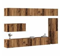 vidaXL 7 Piece TV Cabinet Set Wall-mounted Old Wood Engineered Wood