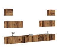 vidaXL 7 Piece TV Cabinet Set Wall-mounted Old Wood Engineered Wood