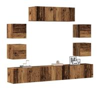 vidaXL 7 Piece TV Cabinet Set Wall-mounted Old Wood Engineered Wood tv cabinet