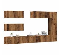 vidaXL 7 Piece TV Cabinet Set Wall-mounted Old Wood Engineered Wood tv cabinet
