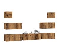 vidaXL 7 Piece TV Cabinet Set Wall-mounted Old Wood Engineered Wood tv cabinet