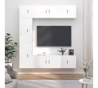 TV Cabinet Set TV Unit Set Sideboard TV Stand 7 Piece Engineered Wood vidaXL