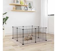 vidaXL 8-Panel Pet Cage Black 35x35 cm Steel