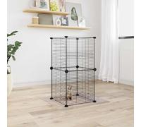 vidaXL 8-Panel Pet Cage Black 35x35 cm Steel