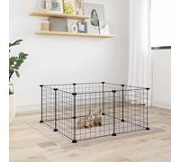 vidaXL 8-Panel Pet Cage Black 35x35 cm Steel