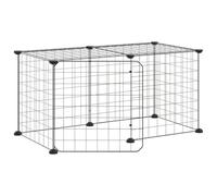 vidaXL 8-Panel Pet Cage with Door Black 35x35 cm Steel, Black