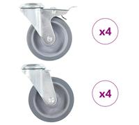 vidaXL 8 pcs Bolt Hole Swivel Casters 100 mm