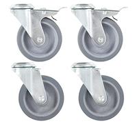 vidaXL 8x Bolt Hole Swivel Casters Accessory Replacement Trolley Cart Dolly Furniture Moving Bed Table Drawer Box Stand Shelf Wheels 100mm