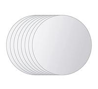 vidaXL Round Glass Mirror Tiles - 8 pcs, Frameless, Wall-Mounted, Adhesive Strips Included