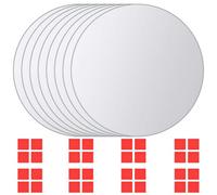vidaXL 8 pcs Round Glass Mirror Tiles - Frameless, Wall-Mounted, Easy Installation, Reflective, Modern Design, Adhesive Strips Included