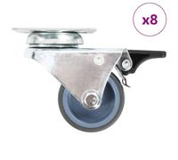 vidaXL 8 pcs Twin-wheel Swivel Casters 50 mm