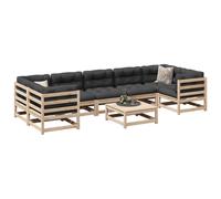 vidaXL 8 Piece Garden Sofa Set Solid Wood Pine