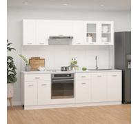 Vidaxl 8 Piece Kitchen Cabinet Set Lyon White Engineered Wood