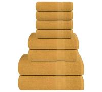 vidaXL 8 Piece Towel Set Gold 360 gsm 100% Cotton