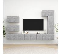 vidaXL 8 Piece TV Cabinet Set Concrete Grey Engineered Wood