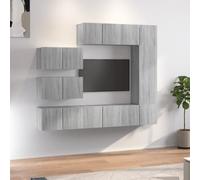 vidaXL 8 Piece TV Cabinet Set Grey Sonoma Engineered Wood