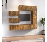 vidaXL 8 Piece TV Cabinet Set Smoked Oak Engineered Wood