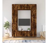 vidaXL 8 Piece TV Cabinet Set Smoked Oak Engineered Wood