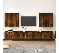 vidaXL 8 Piece TV Cabinet Set Smoked Oak Engineered Wood