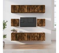 vidaXL 8 Piece TV Cabinet Set Smoked Oak Engineered Wood