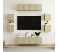 TV Cabinet Set 8 Piece Chipboard TV Stand Multi Colours Multi Sizes vidaXL