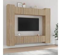 Vidaxl 8 Piece Tv Cabinet Set Sonoma Oak Engineered Wood