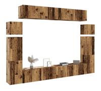 vidaXL 8 Piece TV Cabinet Set Wall-mounted Old Wood Engineered Wood tv cabinet