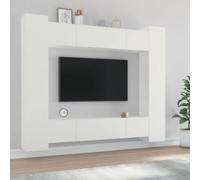 Vidaxl 8 Piece Tv Cabinet Set White Engineered Wood