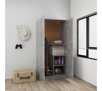 vidaXL Wardrobe Concrete Grey Engineered Wood Clothing Cabinet Home Organiser
