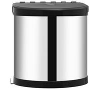 vidaXL 8L Built-in Kitchen Dust Bin - Stainless Steel, Automatic Function, Easy Cleaning, Space-Saving, Under-sink Installation with Mounting Accessories Included