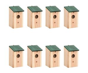 vidaXL 8x Bird Houses Home Garden Outdoor Bird Supply Nesting Box Wooden Wildlif