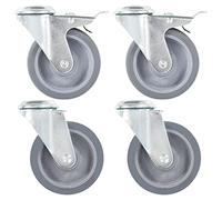 vidaXL 8X Bolt Hole Swivel Casters Accessory Replacement Trolley Cart Dolly Furniture Moving Bed Table Drawer Box Stand Shelf Wheels 100mm